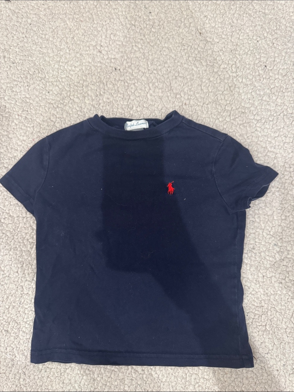 Ralph Lauren Navy Tee with Red Pony Logo
